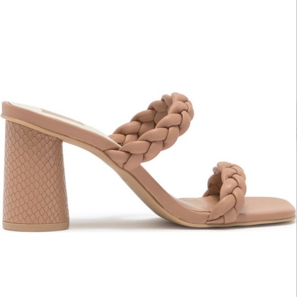 New Dolce Vita Nairi Braided Strappy Block Heel Sandal in Cafe Stella Neutral - Picture 7 of 8